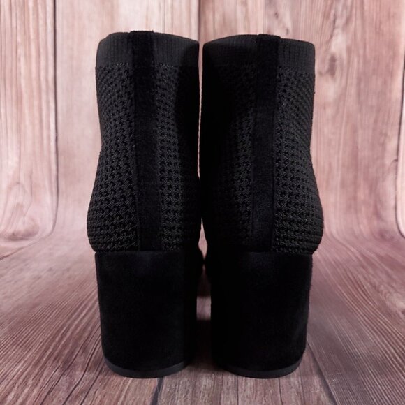 Eileen Fisher Womens Sz 10 Croft Open Toe Stretch Knit Black Ankle Boots Booties - Picture 10 of 13